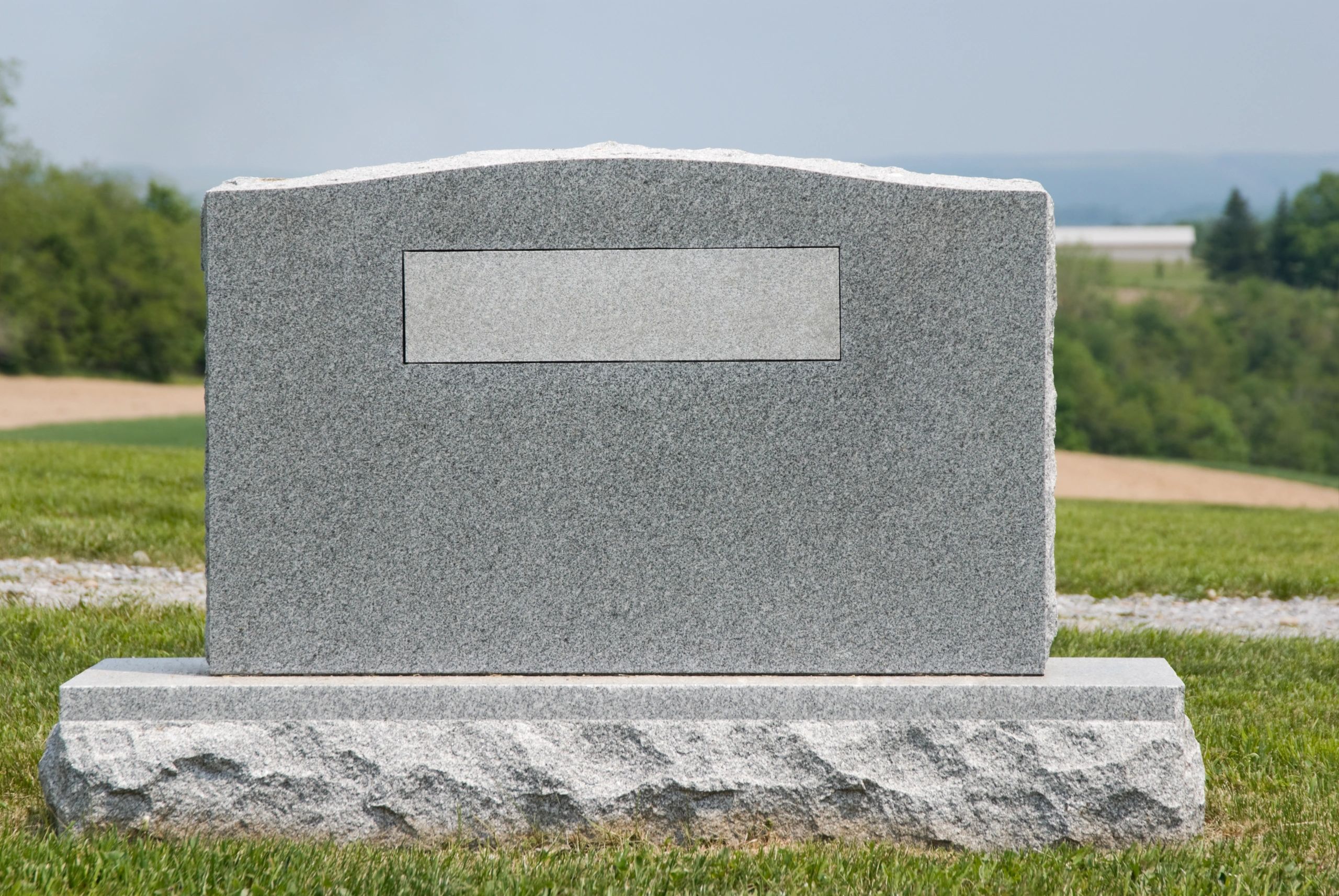 Blank cemetery headstone close-up